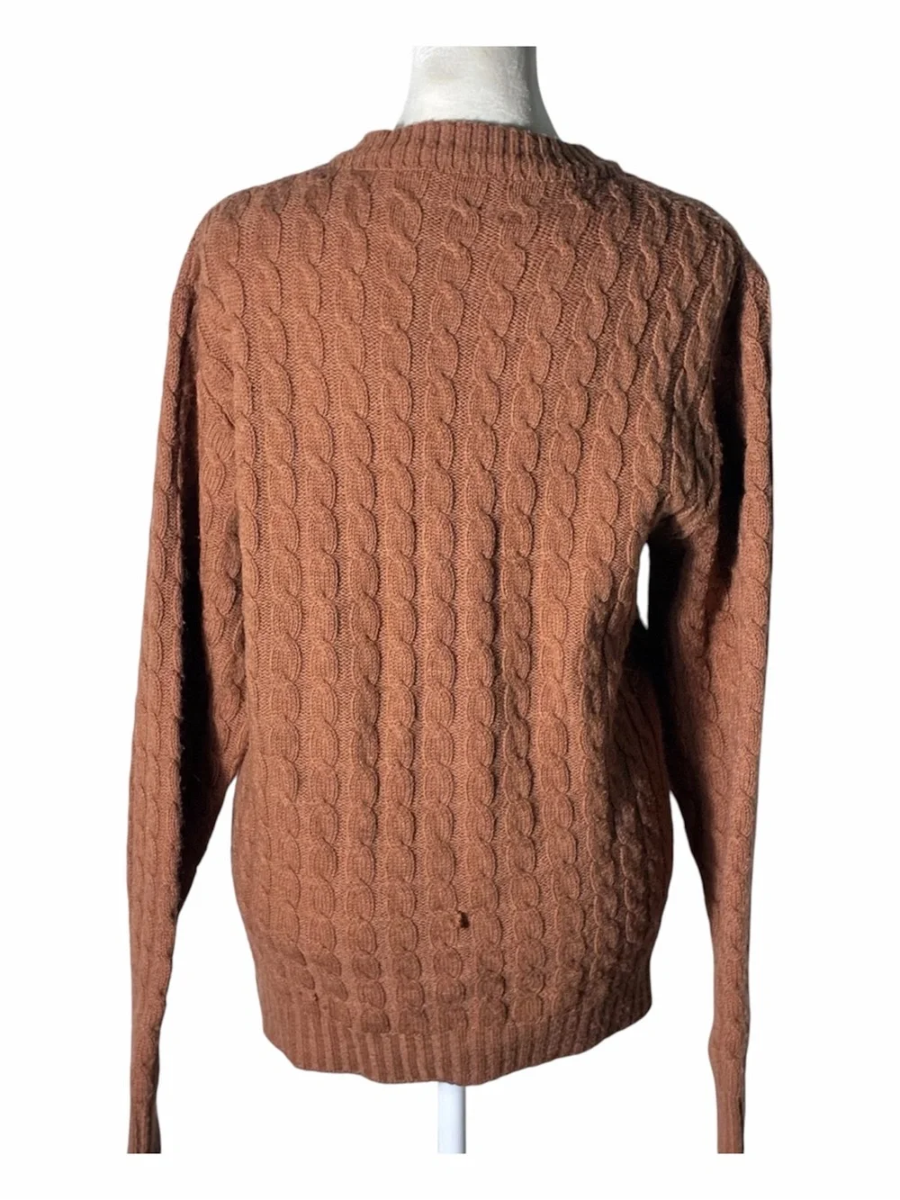 Lord Jeff vintage brown cable knot cardigan sweater Sz Medium